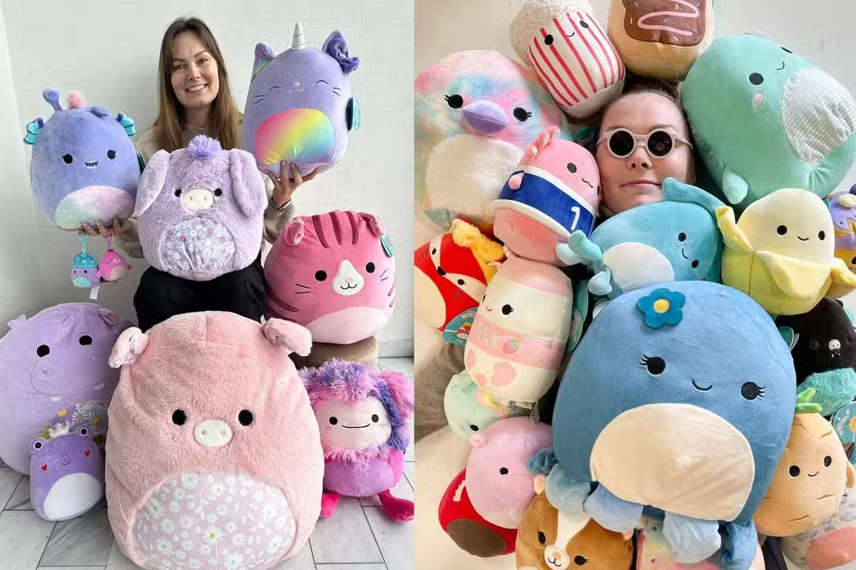 En masse farvefylde Squishmallows
