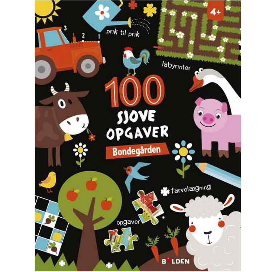 Aktivitetsbog 100 Sjove Opgaver Bondegård