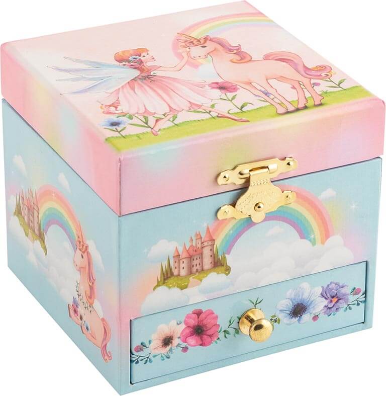 Goki Smykkeskrin Med Musik Ballerina Regnbue