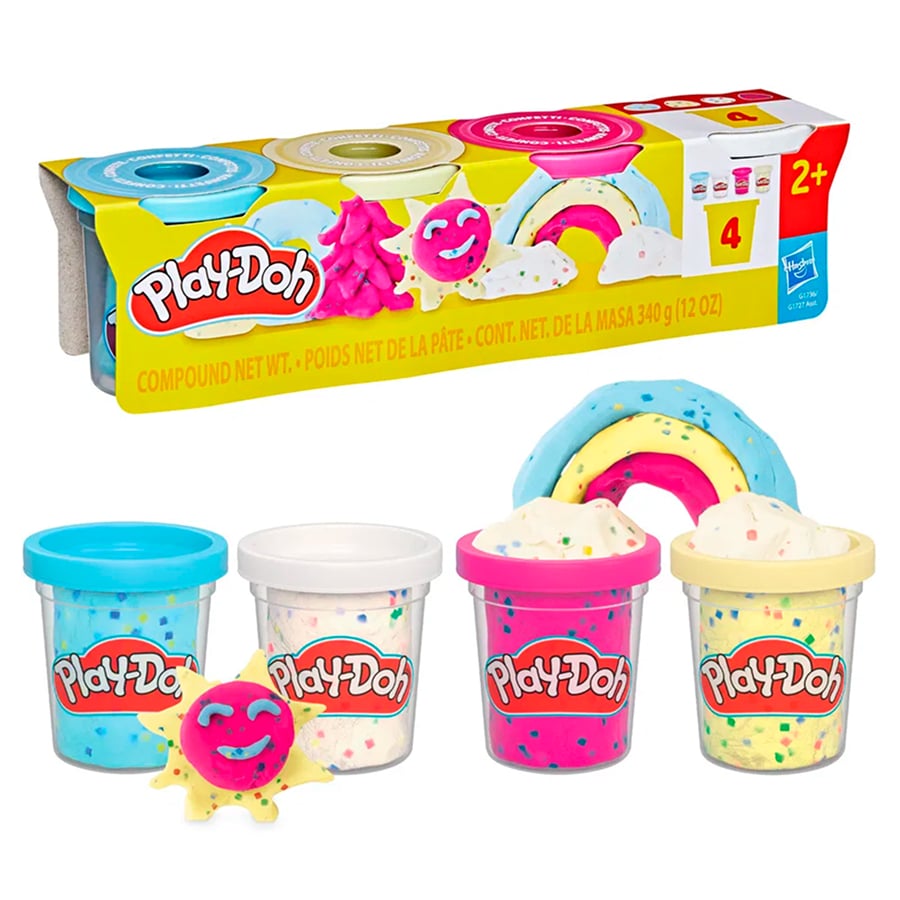Play Doh Modellervoks Konfetti 4 Pak