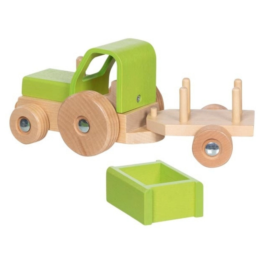 Goki Traktor Med Trailer Limegrøn