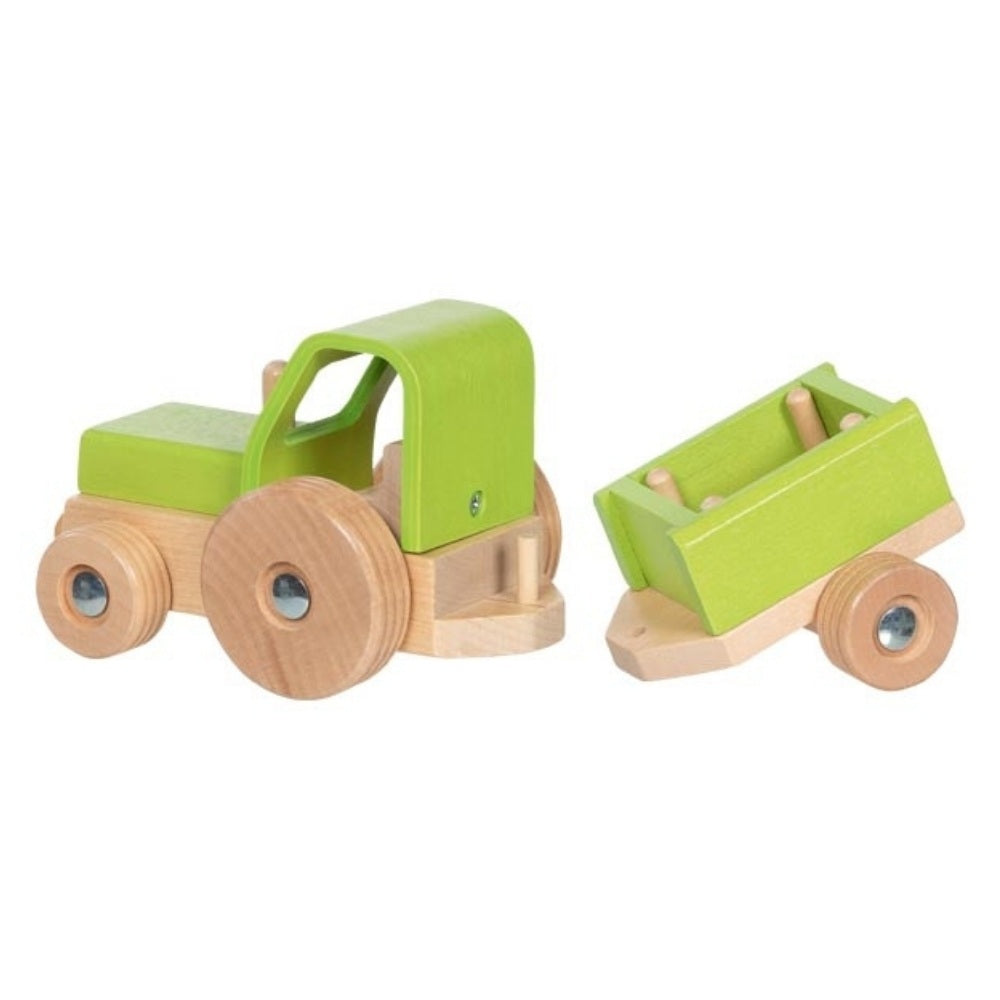Goki Traktor Med Trailer Limegrøn