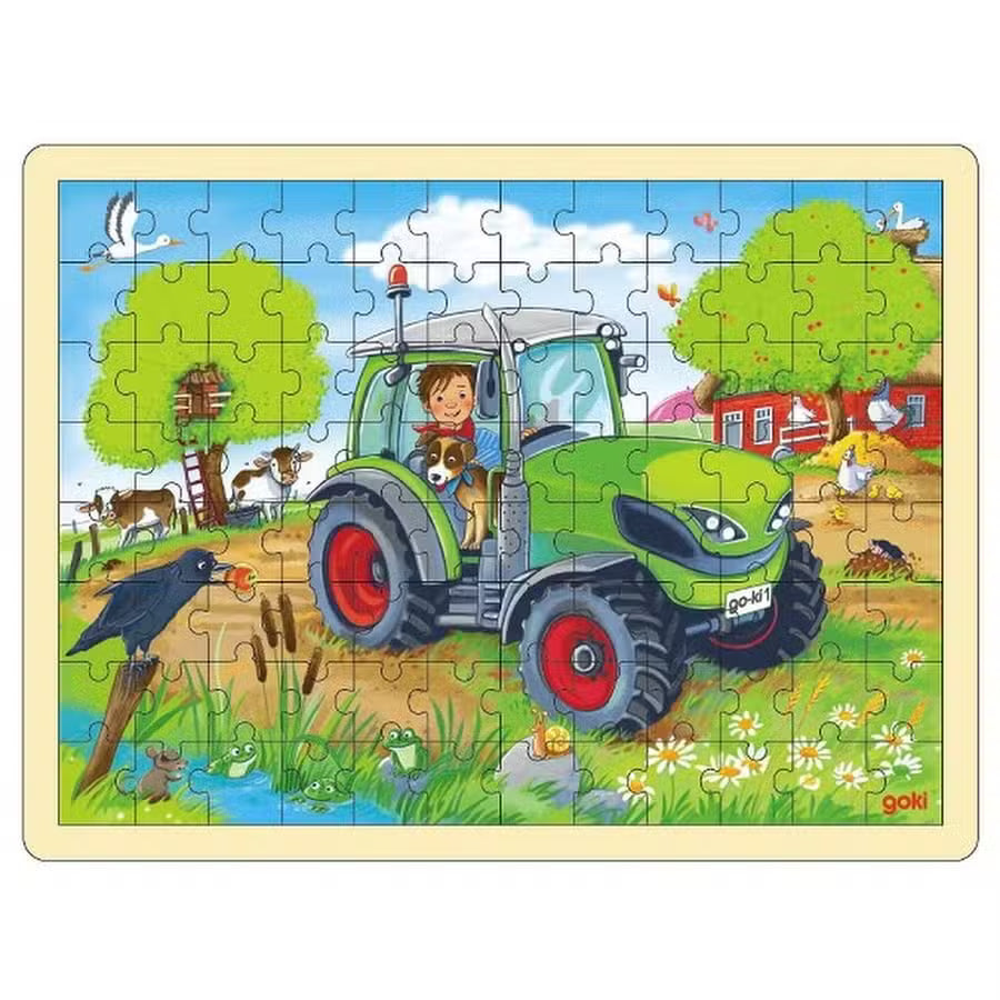 Goki Puslespil Traktor Grøn 96 Brikker
