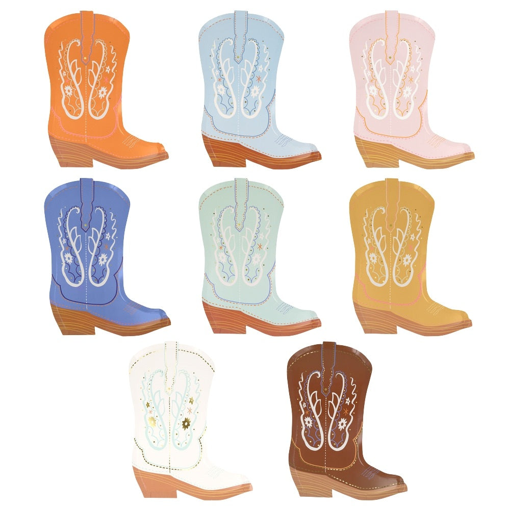 Meri Meri Tallerkener Cowboystøvler 8 Pak