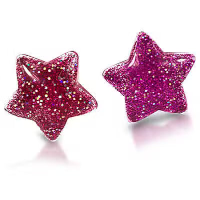 Milk x Soda Clips Øreringe Stjerner Pink