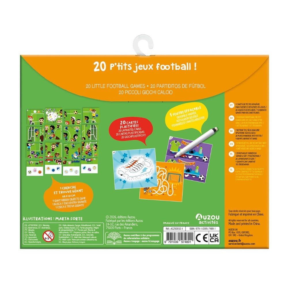 Auzou Aktivitetskort Fodbold 20 Opgaver