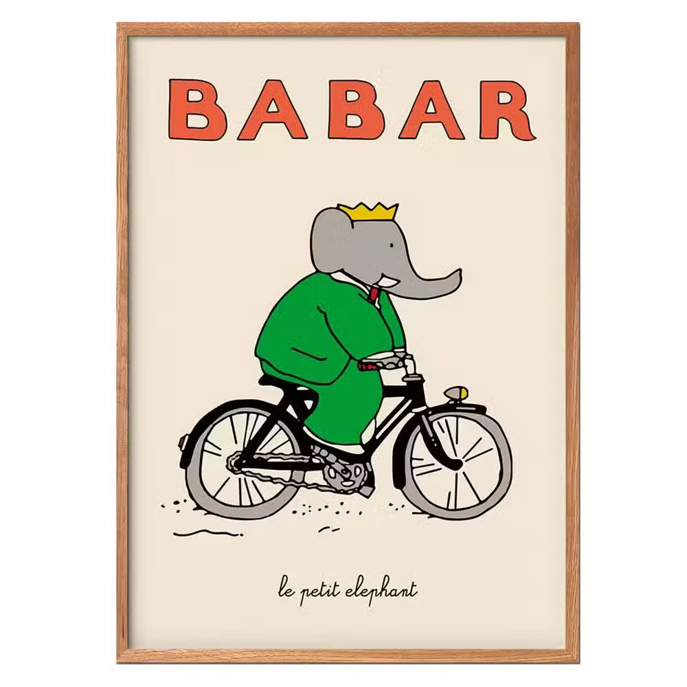 Babar Plakat Babar På Cykel