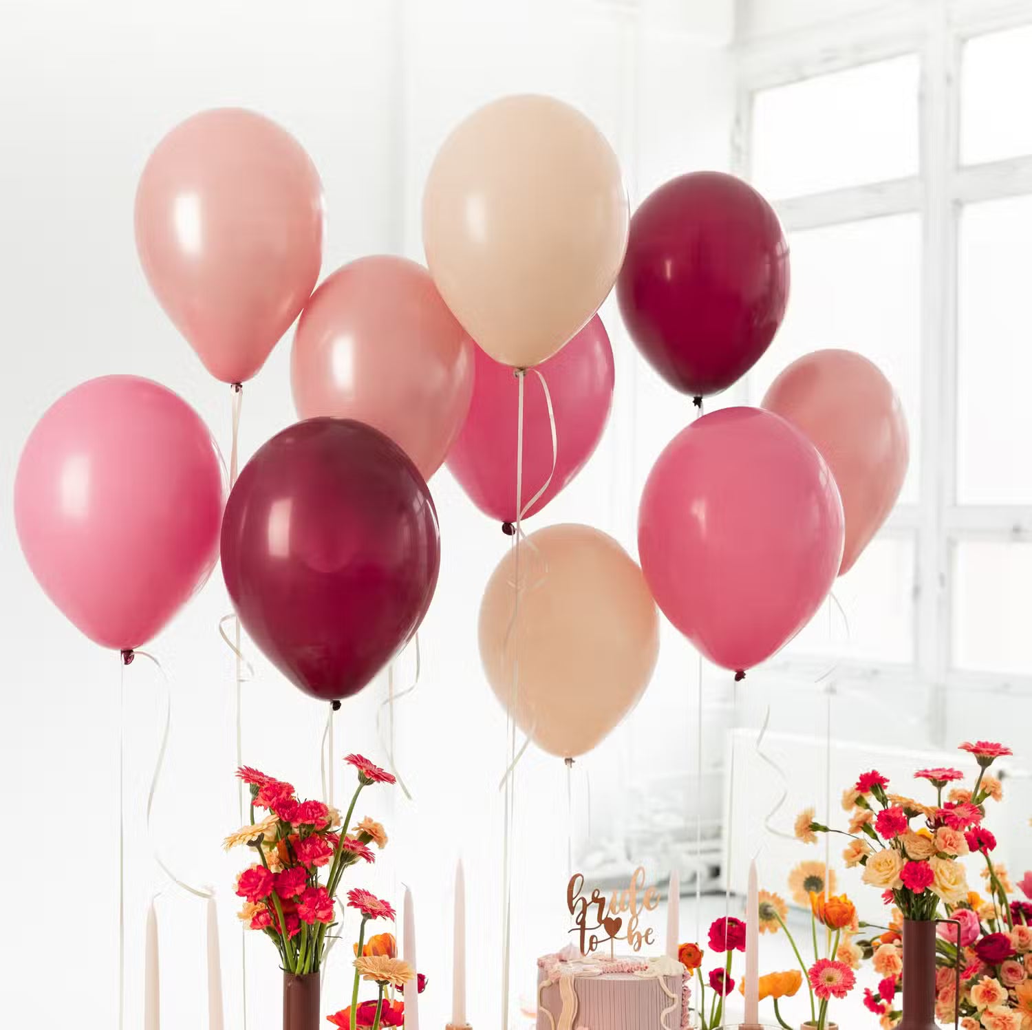 PartyDeco Balloner Wild Rose 10 Pak