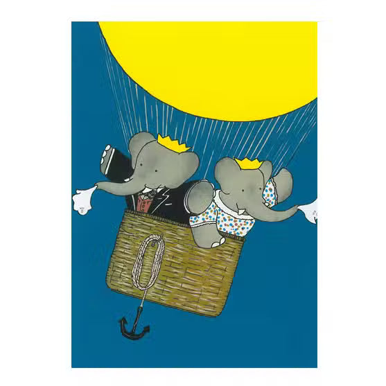 Babar Postkort Luftballon