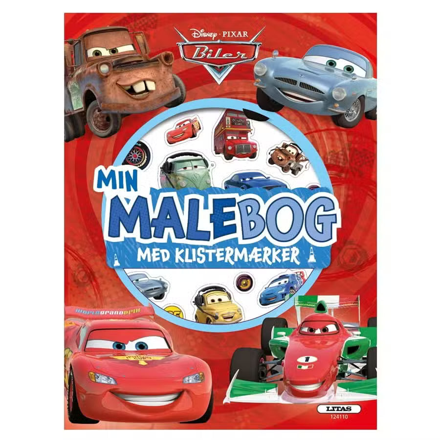 Biler Malebog Med Klistermærker Rød