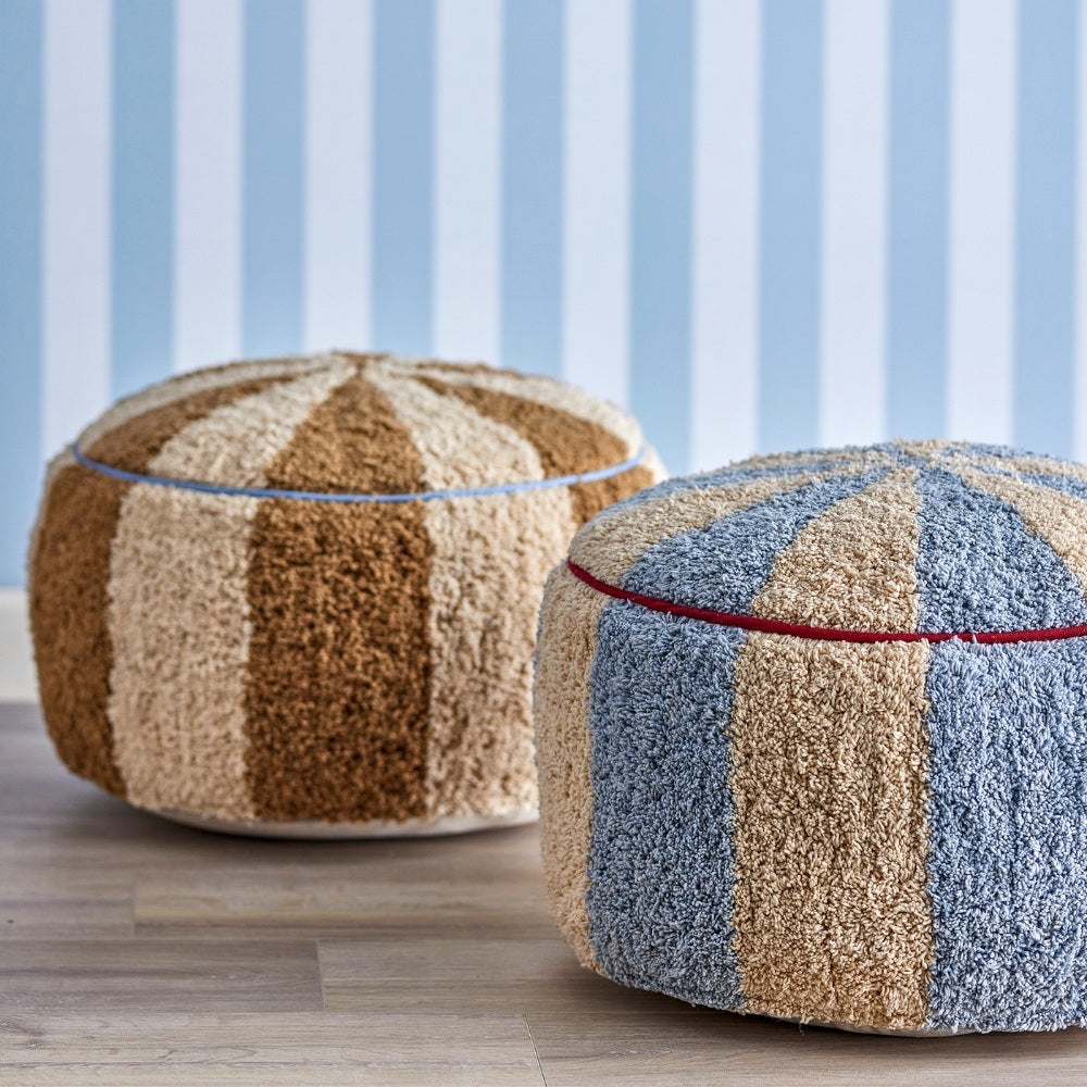 Bloomingville Mini Puf - Beige Blå