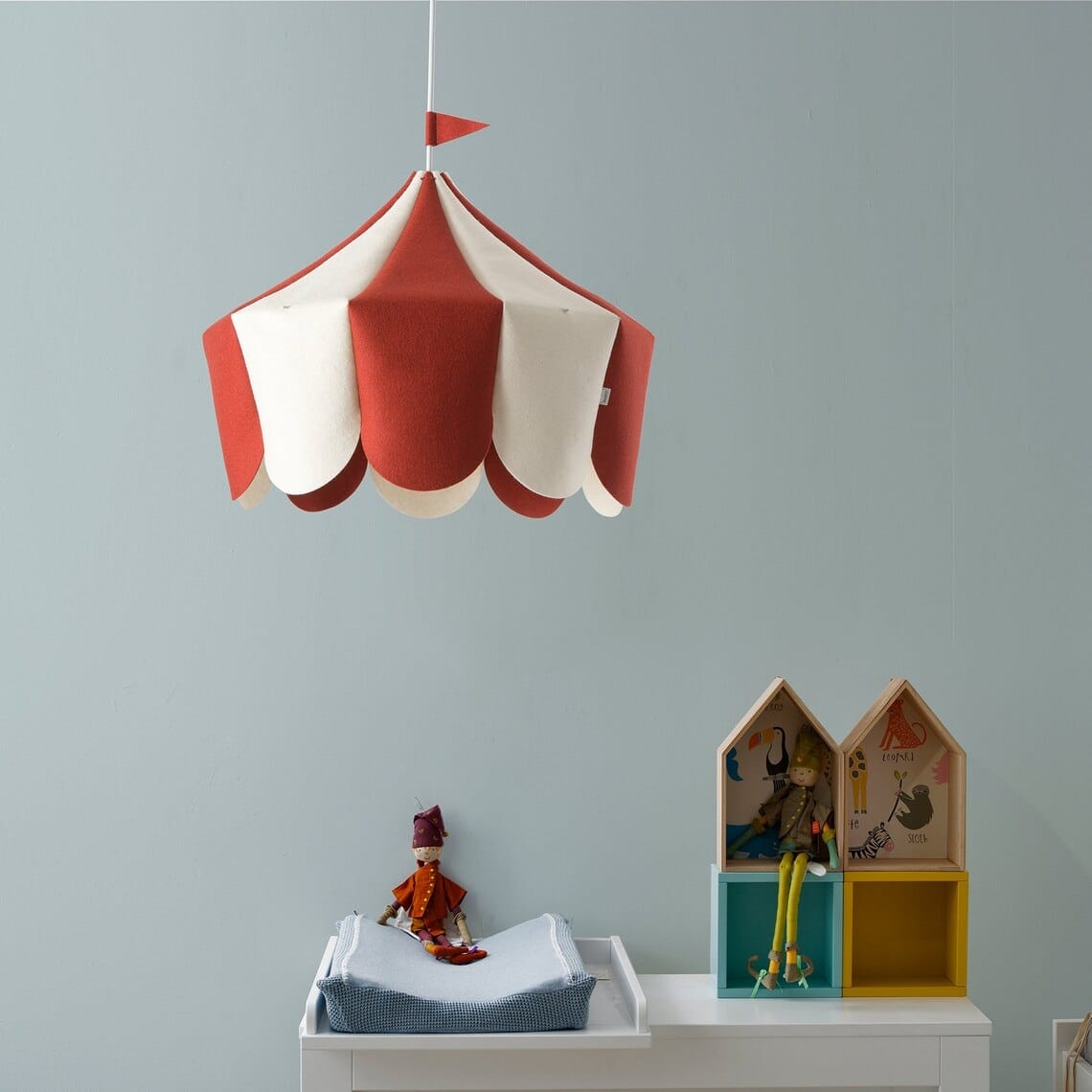 Buokids Cirkus Loftlampe Rød/Hvid