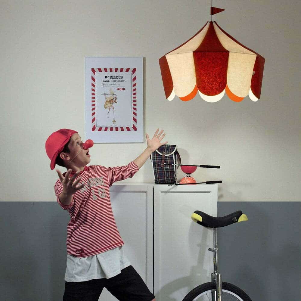 Buokids Cirkus Loftlampe Rød/Hvid