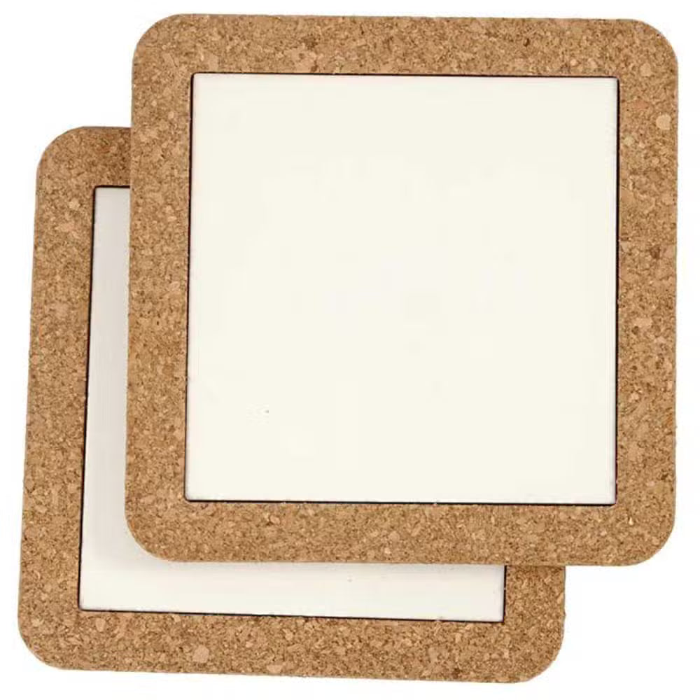 Creative Bordskåner 2-pak - Porcelæn og Kork Kant