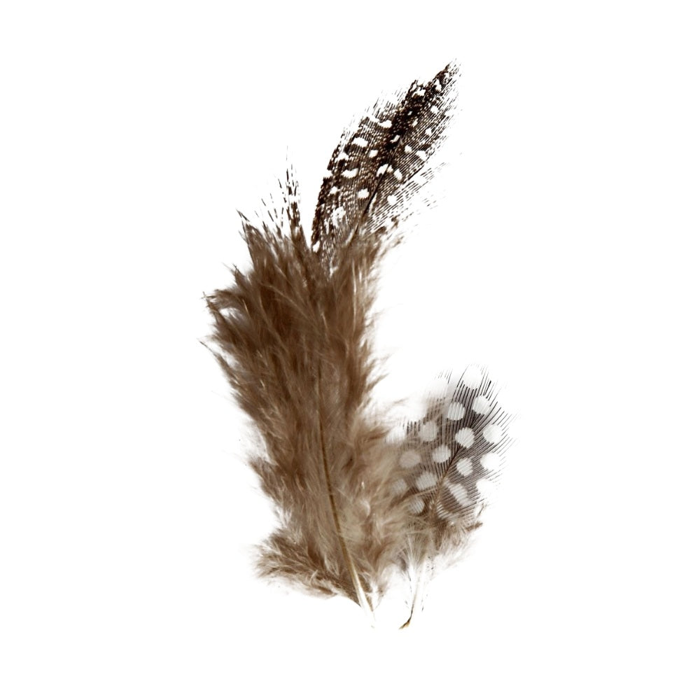 Creative Perlehønsfjer Brun