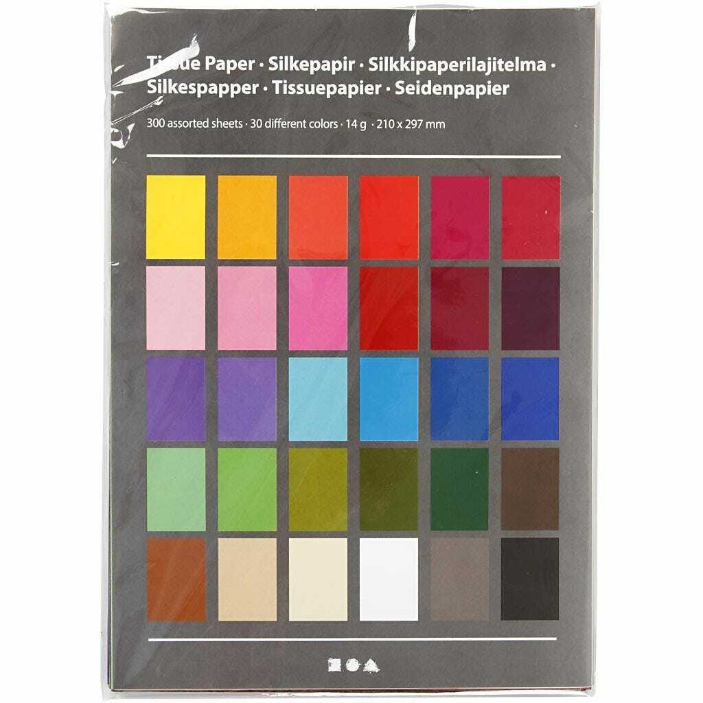 Creative silkepapir A4 300 ark - Assorterede farver