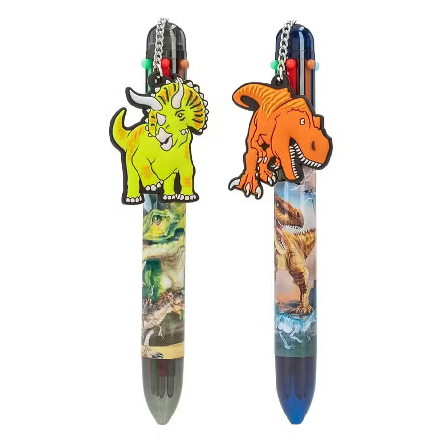 Dino World Kuglepen Med 6 Farver