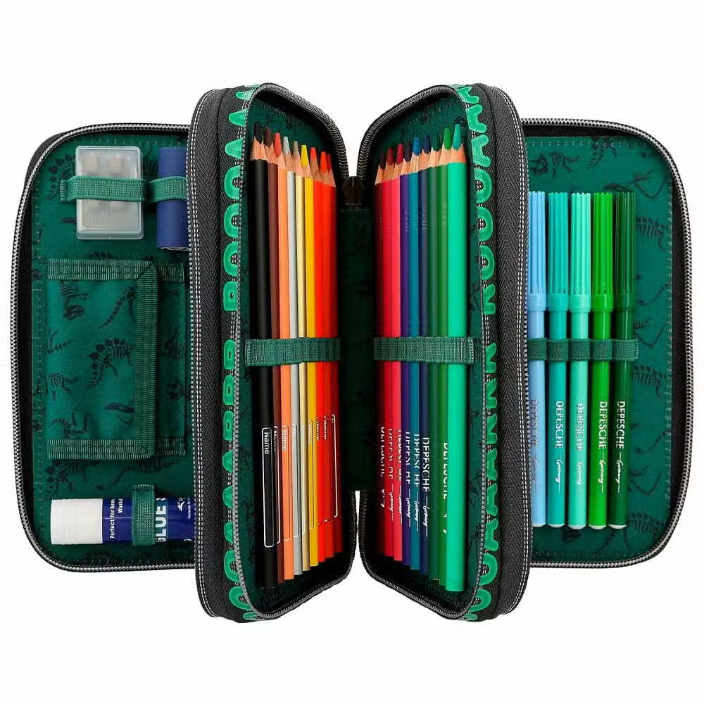 Dino World Trippel Penalhus T-Rex Mørkegrøn