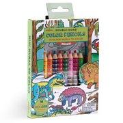 Eeboo Dobbelt Farveblyanter Med Plakat Dinosaur