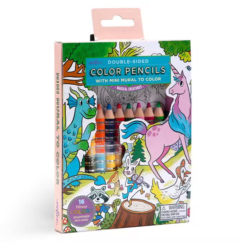 Eeboo Dobbelt Farveblyanter Med Plakat Enhjørning