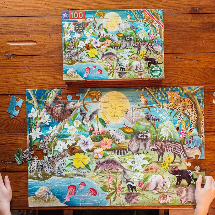 Eeboo Puslespil 100 Brikker Nattedyr