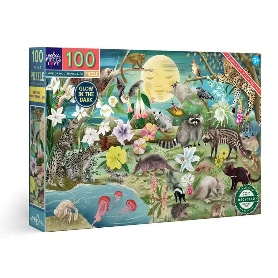 Eeboo Puslespil 100 Brikker Nattedyr