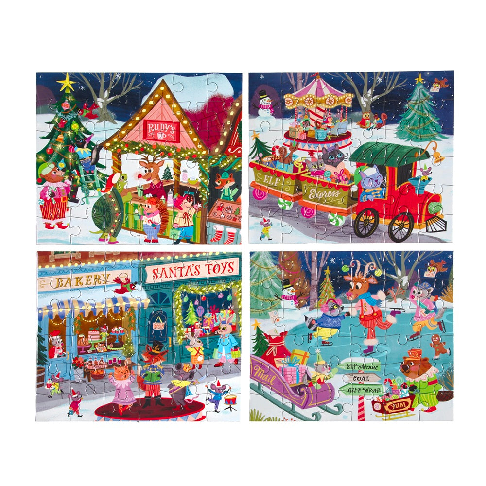 Eeboo Puslespil 36 Brikker Mini Jul Assorteret