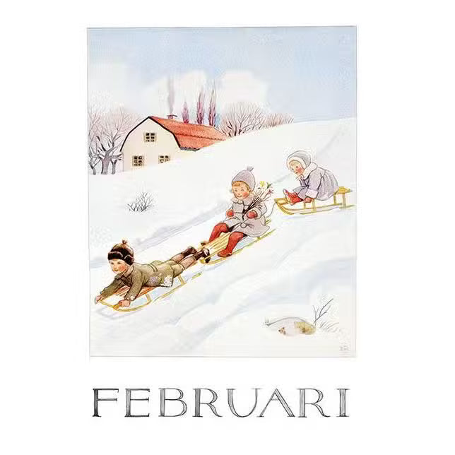Elsa Beskow Billede Februar A4