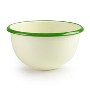 Emalje Skål Grøn Kant 14 Cm