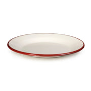 Emalje Tallerken Rød Kant 22 Cm