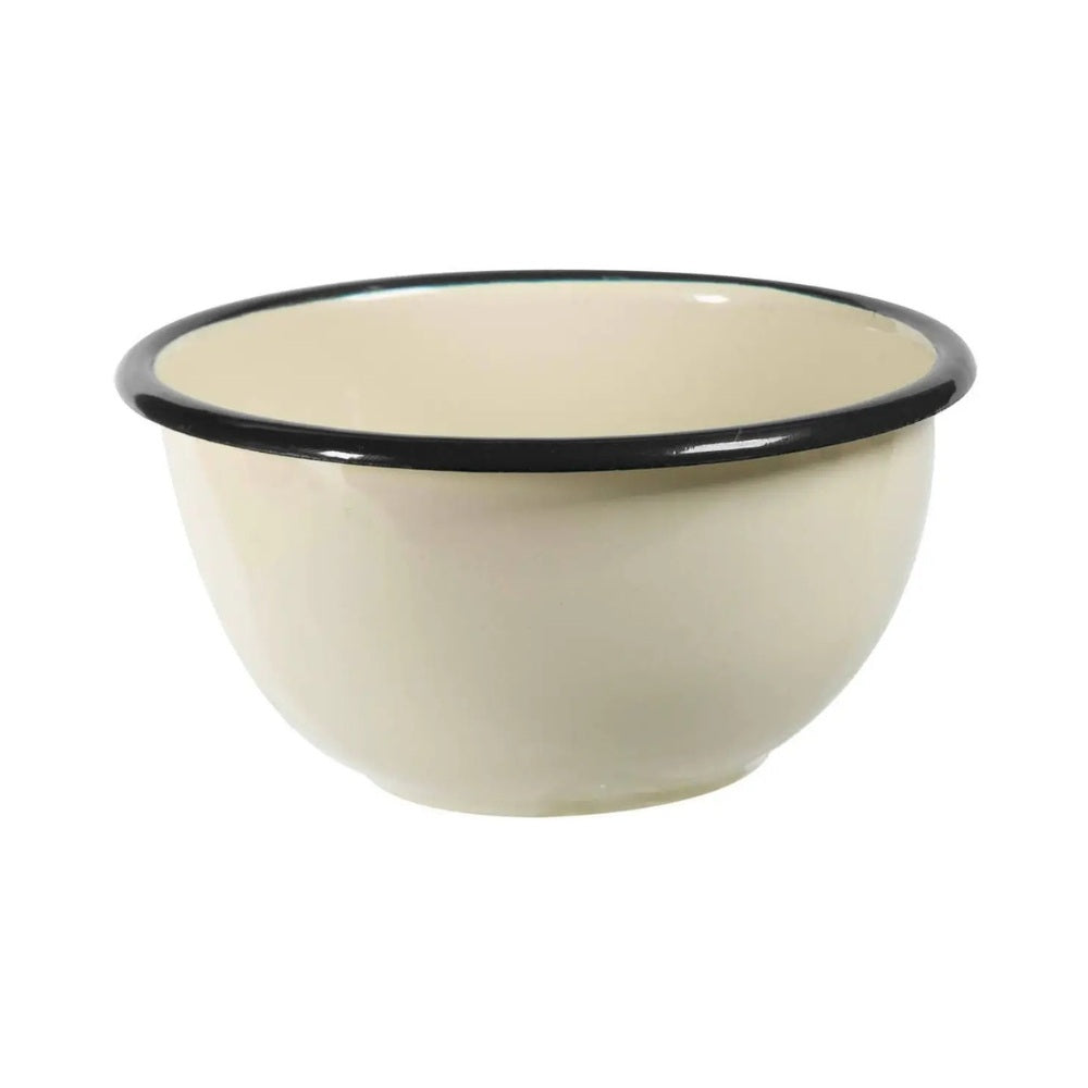 Emaljeskål Creme Med Sort Kant