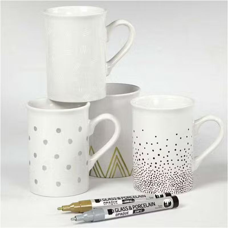 Creative glas- og porcelænstusser 4-pak - Gyldne farver