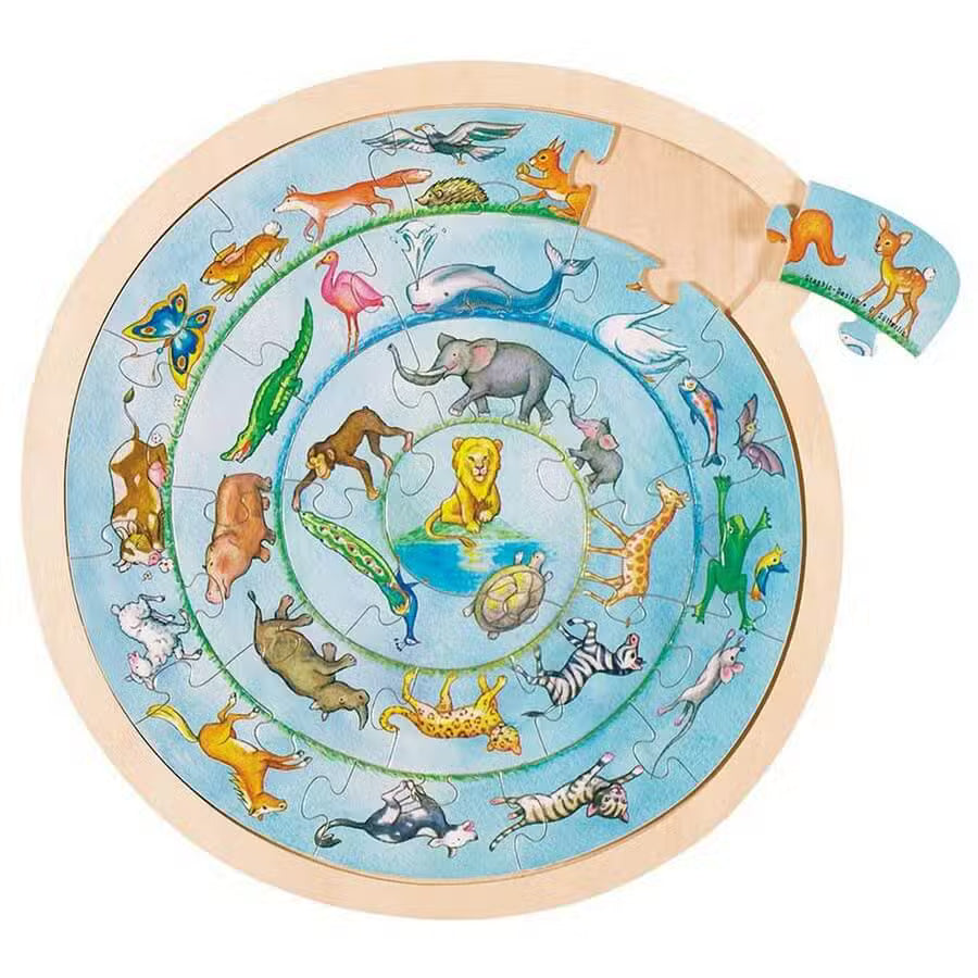 Goki Puslespil Rundt 27 Brikker Dyr