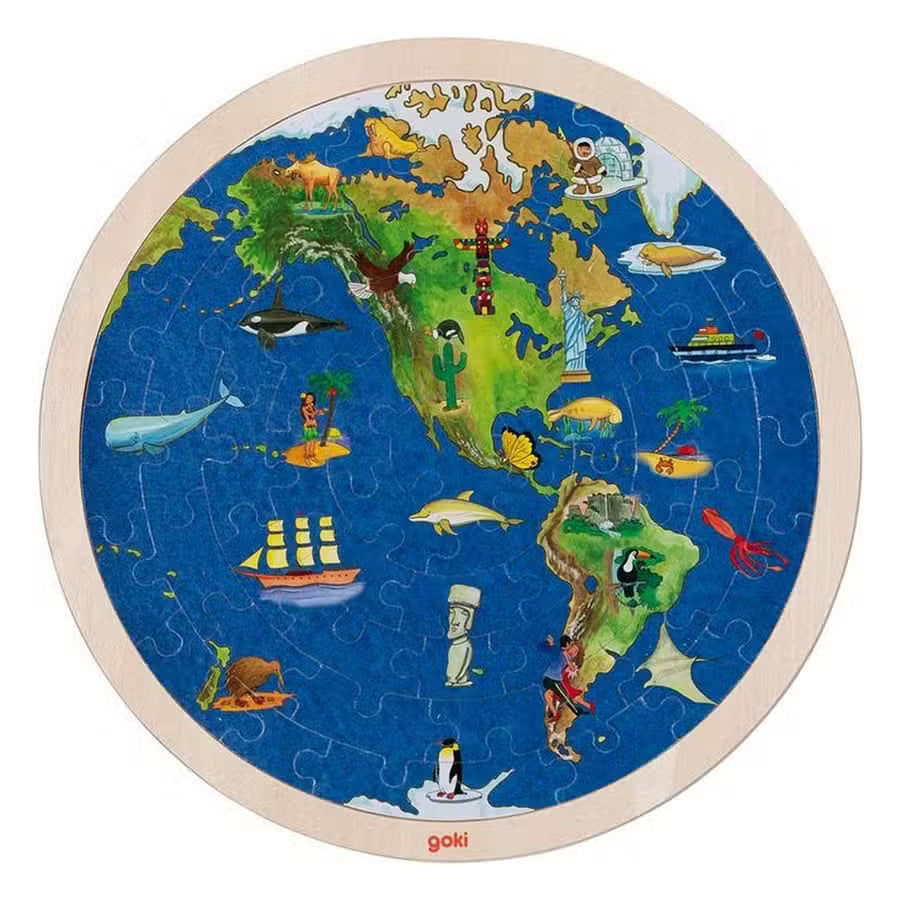 Goki Puslespil Verdenskort Med Dyr
