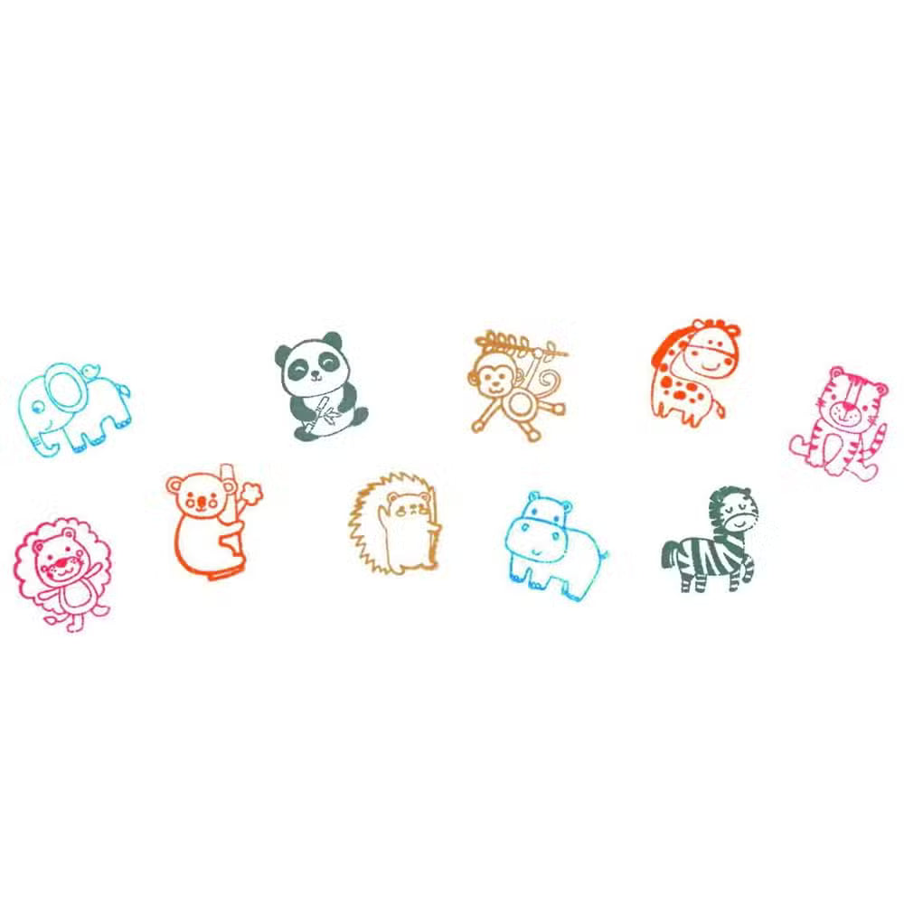 Goki Stempel Vilde Dyr Med Farve Assorteret 1 Stk