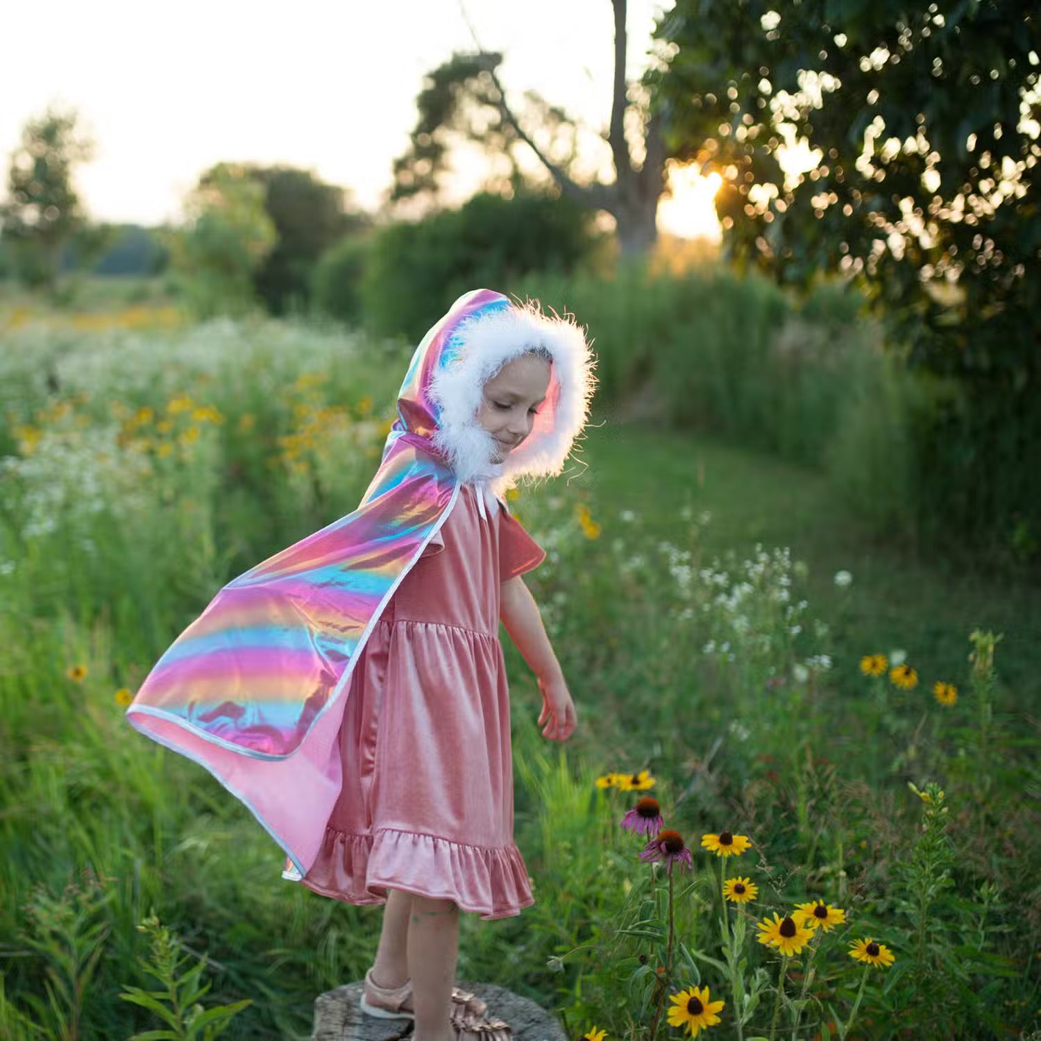 Great Pretenders Prinsessekappe Regnbue