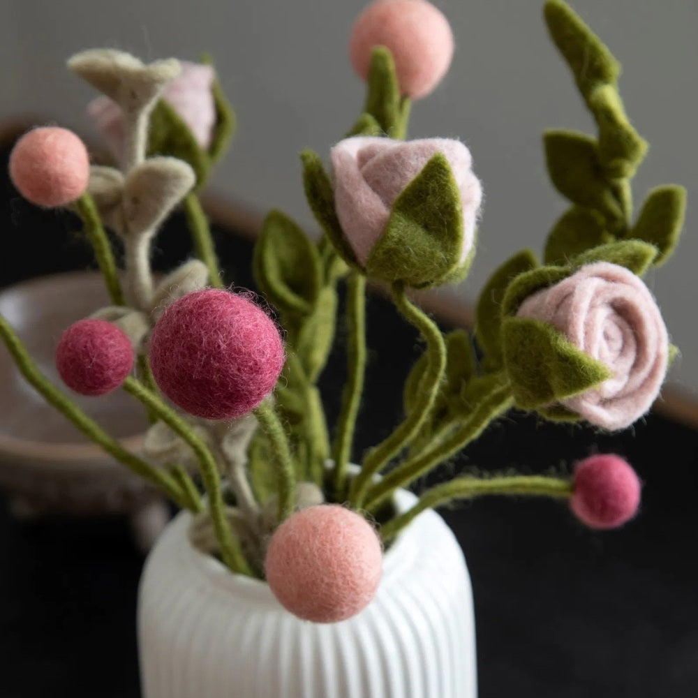 Gry og Sif Filt Blomst Rose Dusty