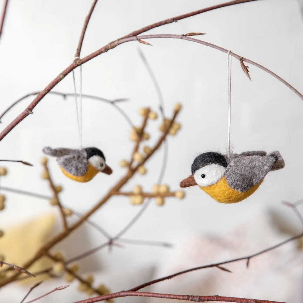 Gry og Sif Filt Ornament - Fugl 2 Pak