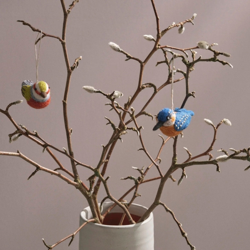 Gry og Sif Filt Ornament - Fugl Silvereye