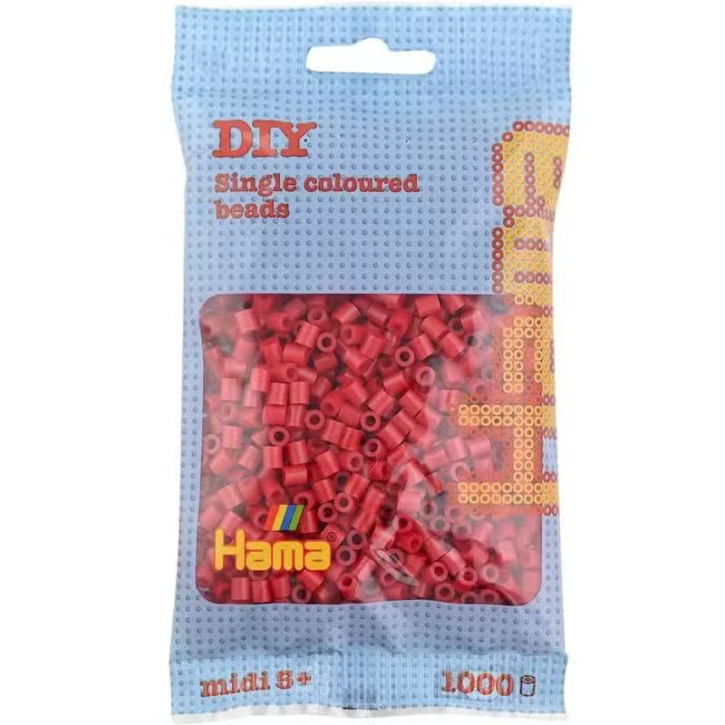 Hama midi perler 1000 stk mørkerød