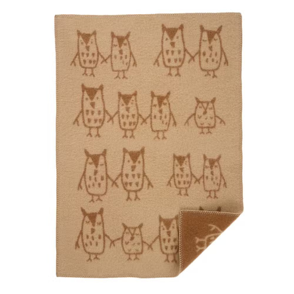 Klippan Tæppe Uld Brun Ugle