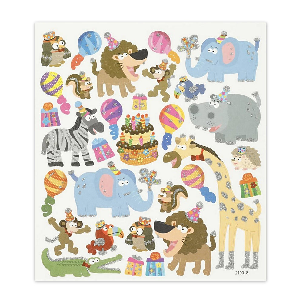 Klistermærker Dyrenes Fødselsdag - 1 Ark