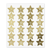 Klistermærker Pakkekalender Tal Guld