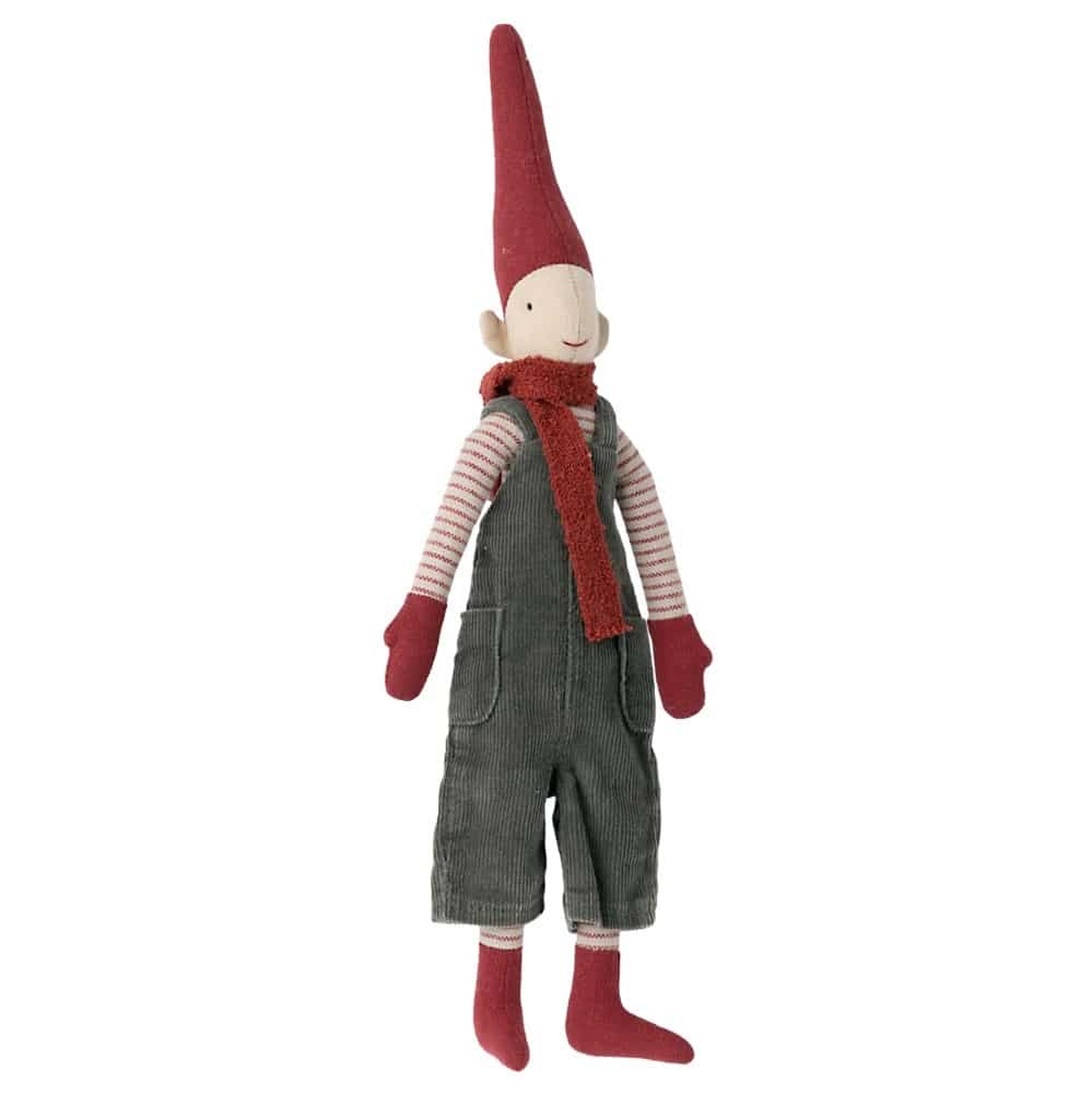 Maileg Nisse Pixy Dreng Med Overalls