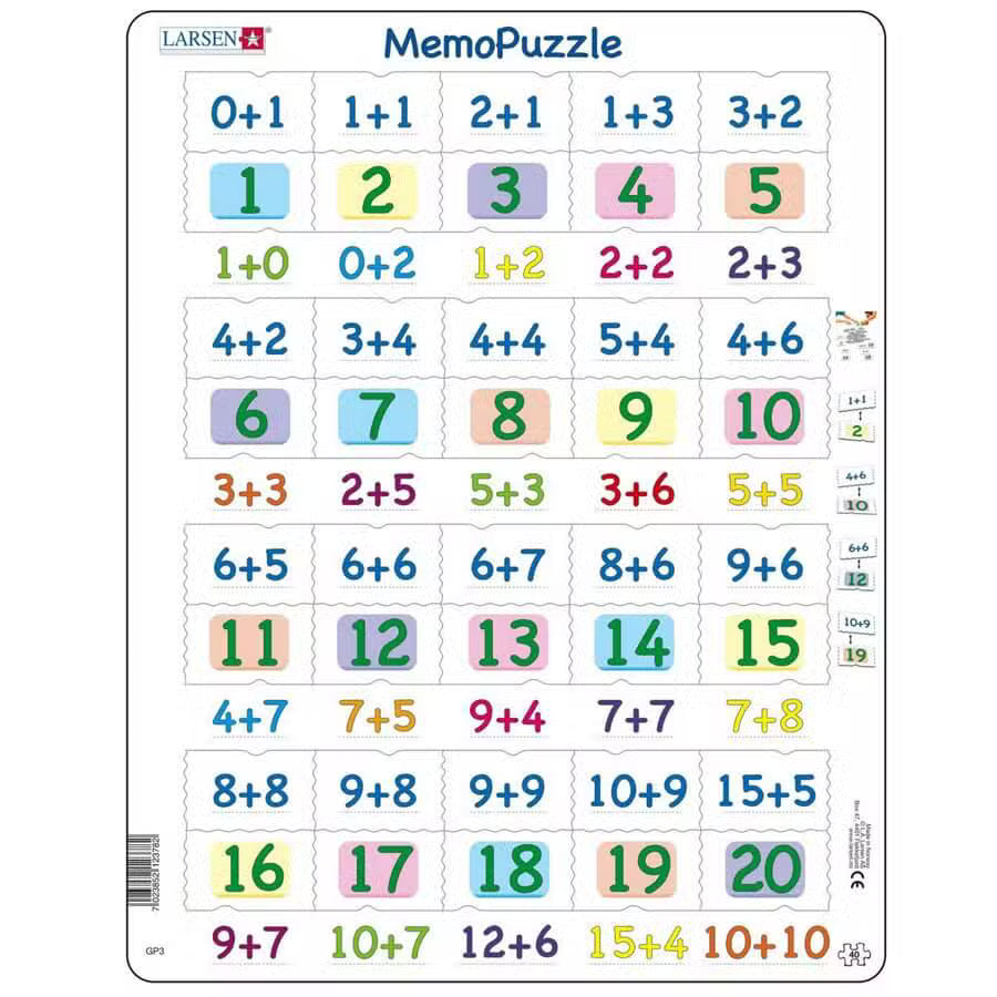 Lærings Puslespil 40 Brikker Plus