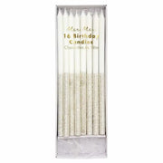 Meri Meri Kagelys Glitter Sølv