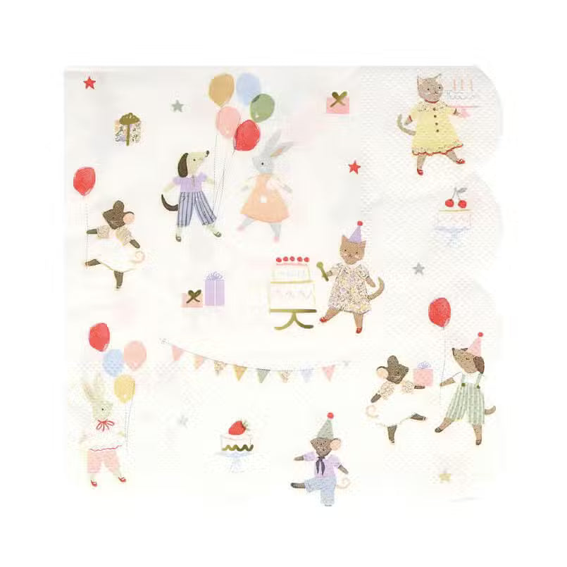 Meri Meri Servietter Dyrevenner