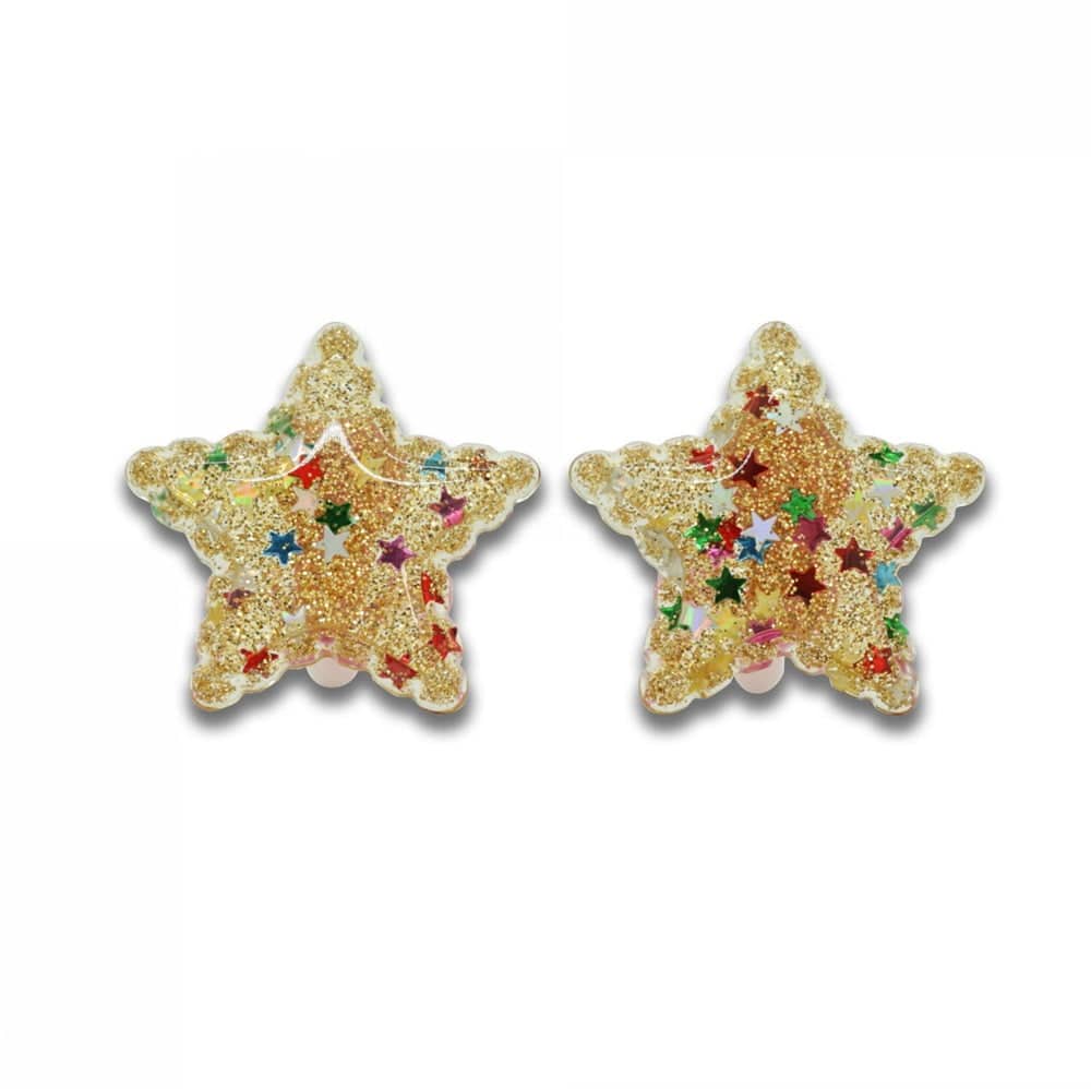 Milk x Soda Clips Øreringe Stjerne Multi Guld