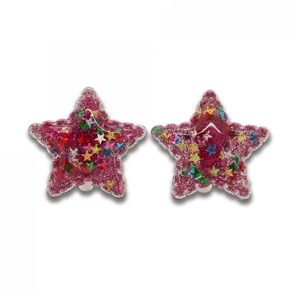 Milk x Soda Clips Øreringe Stjerne Multi Pink