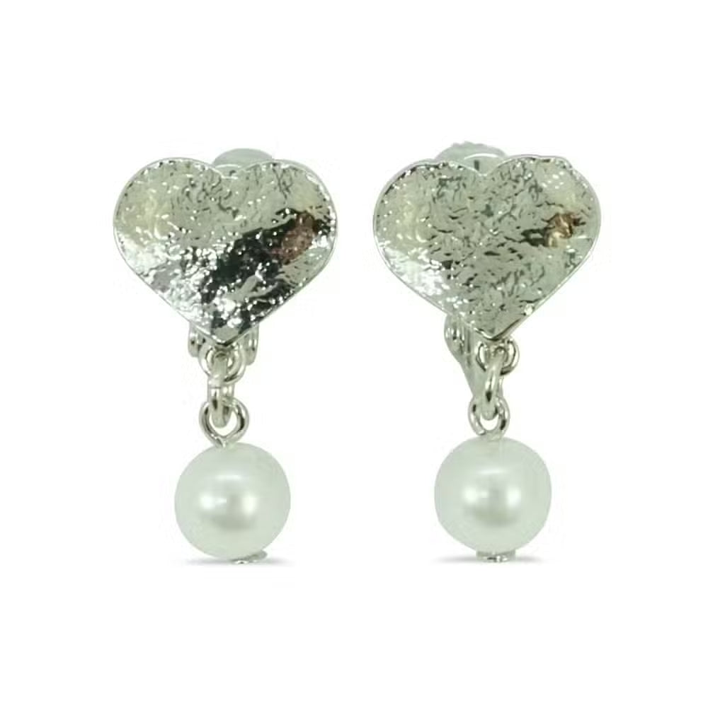 Milk x Soda Clips Øreringe Shiny Hjerte Sølv